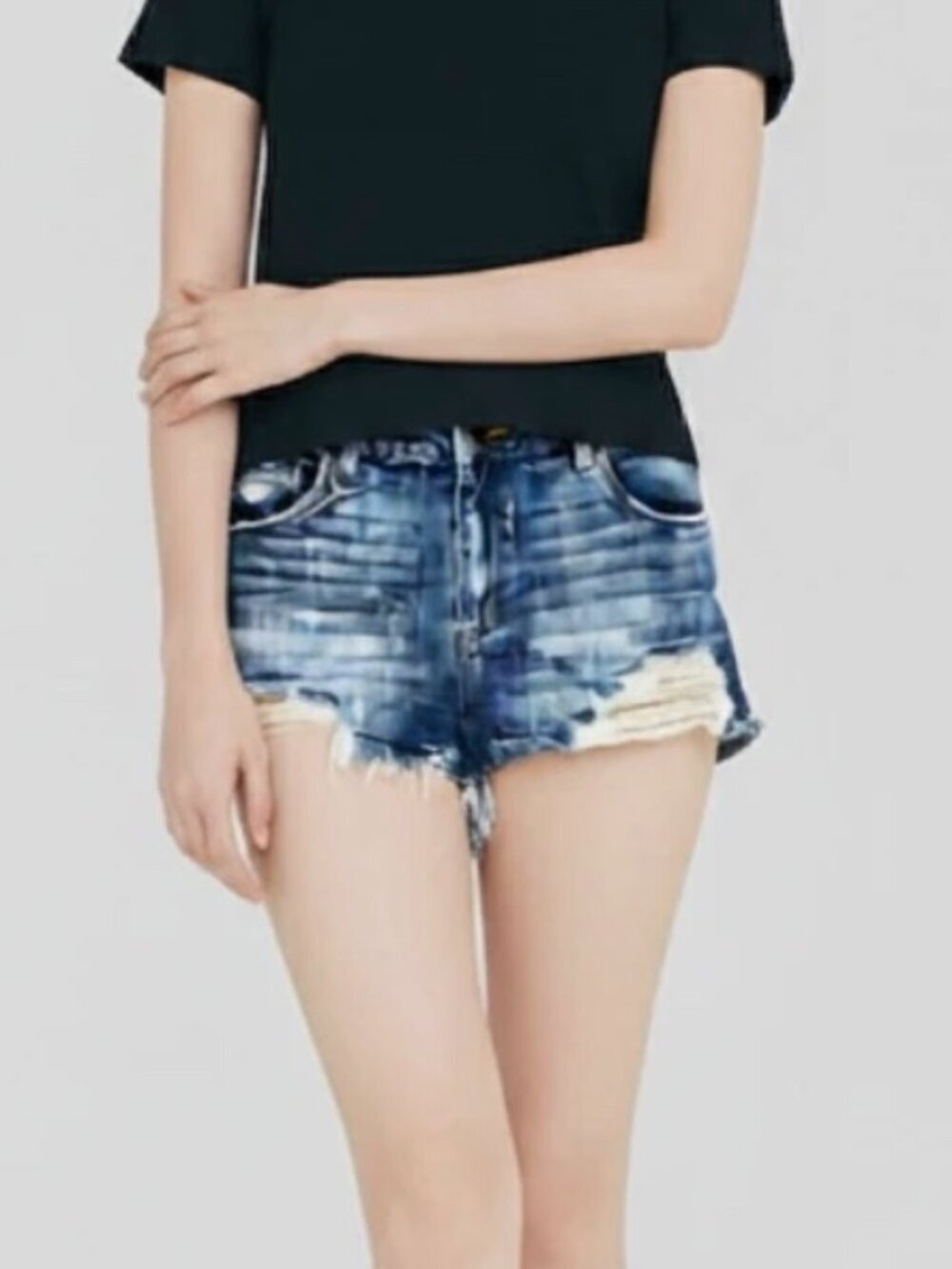 BP Nordstrom Distressed Cutoff Jean Shorts Raw Hem High Rise Size 30